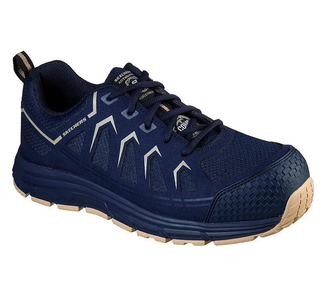 Zapatos de Trabajo Skechers Hombre - Malad Comp Toe Azul Marino CIHTR4785